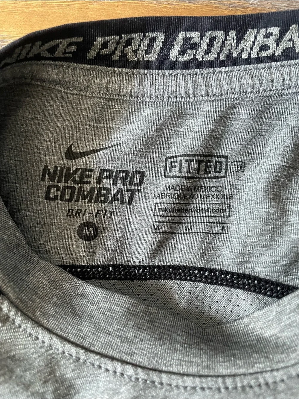 Nike Grey and Black Long Sleeve Athletic Tee